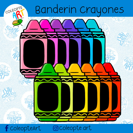 Banderín crayones